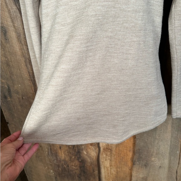 Belle Toujours Tan Wool Sweater from France with Fur Collar - size 1 X-Small - Picture 4 of 12